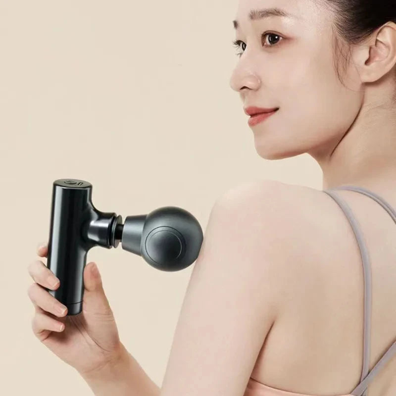 Mini LCD Massage Gun – 6 Heads Portable Muscle Massager for Neck, Foot & Full Body Relief