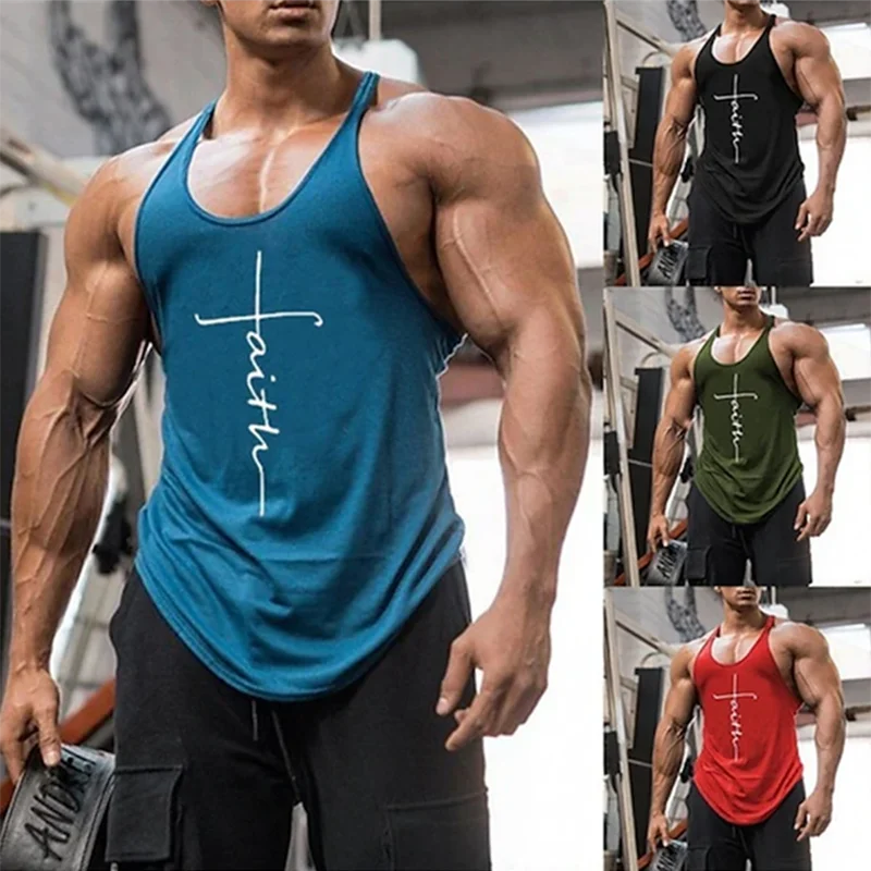2025 Men’s Bodybuilding Tank Top – Cotton Sleeveless Gym Singlet (Copy)