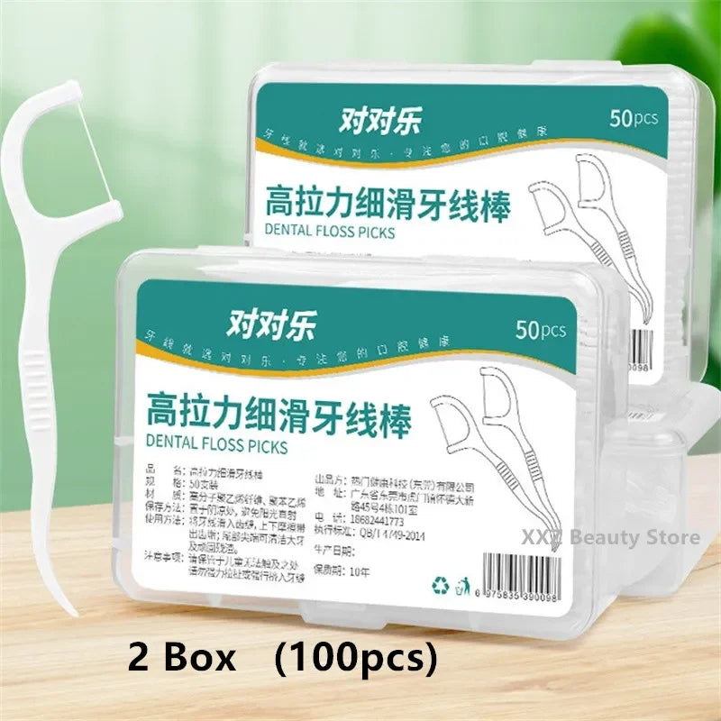 Portable Disposable Dental Floss Sticks (1/2/5/10 Box)