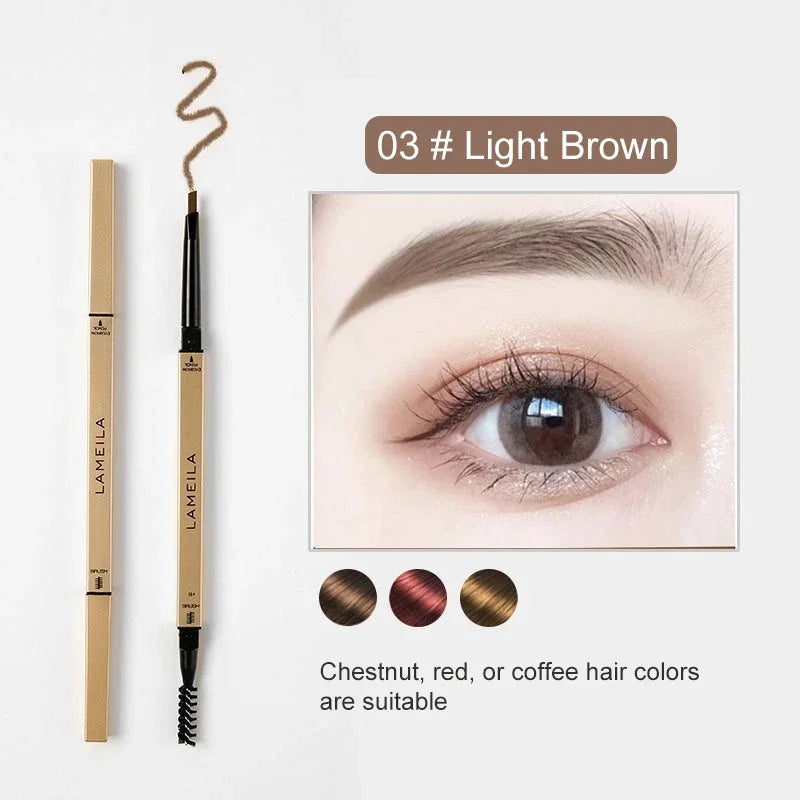 5-Color Waterproof Matte Eyebrow Pen – Dual-Ended Long-Lasting Brow Pencil with Brush