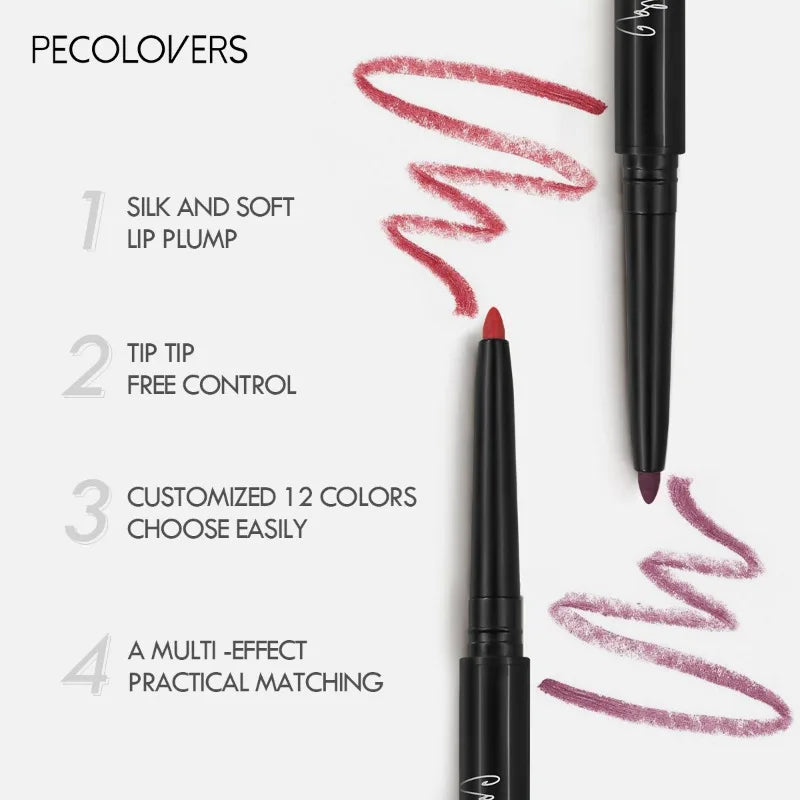 Waterproof Matte Lipliner Pencil – Long-Lasting Red Tint Lipstick & Moisturizing Lip Contour