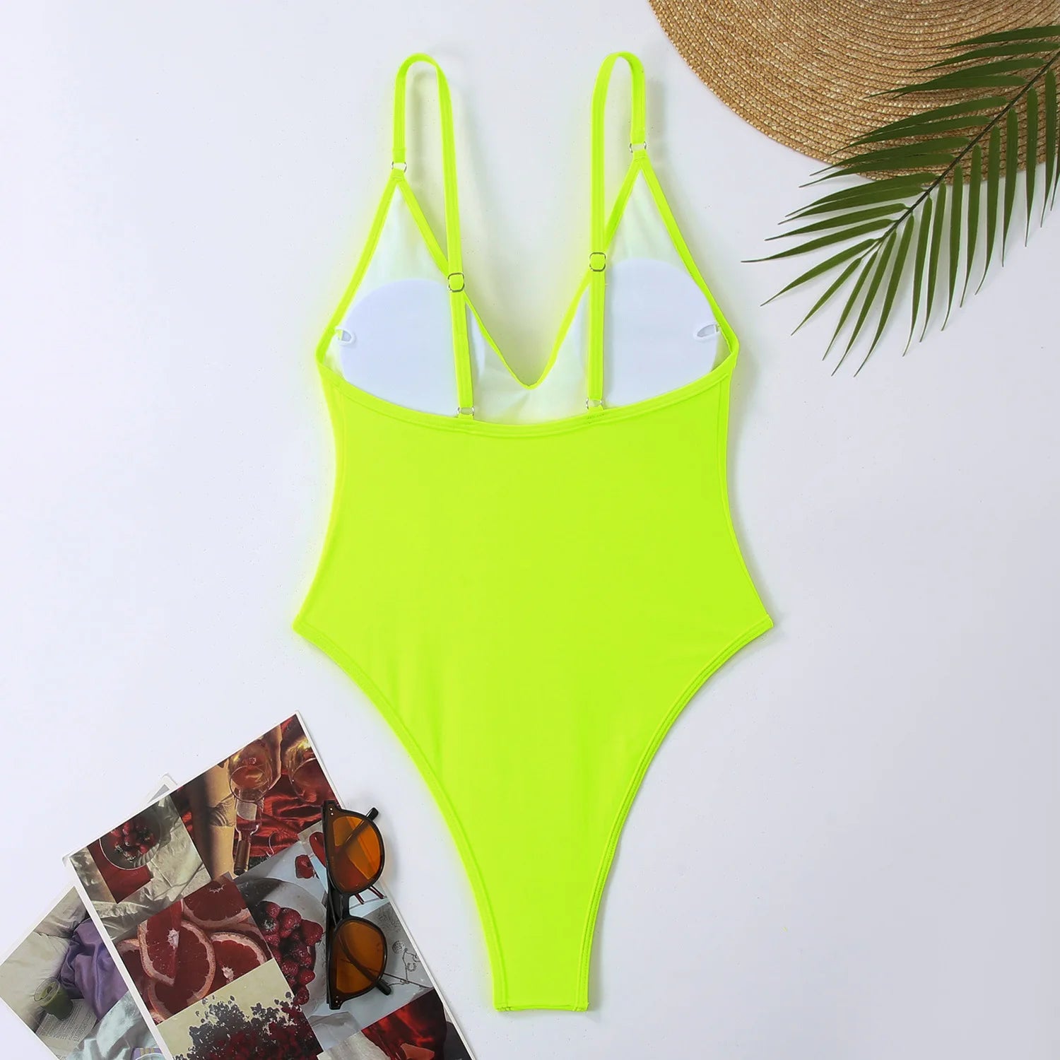 Neon Yellow Thong One-Piece Swimsuit 2024