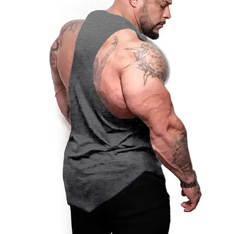 Men’s Bat Print Gym Tank – Sleeveless Cotton Fitness Top