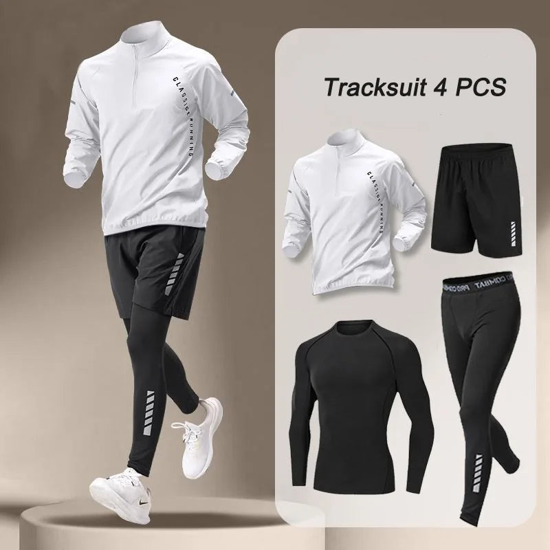 2025 Men’s Quick-Dry Sportswear Set – 1-4 Piece Outdoor Running & Workout Suit