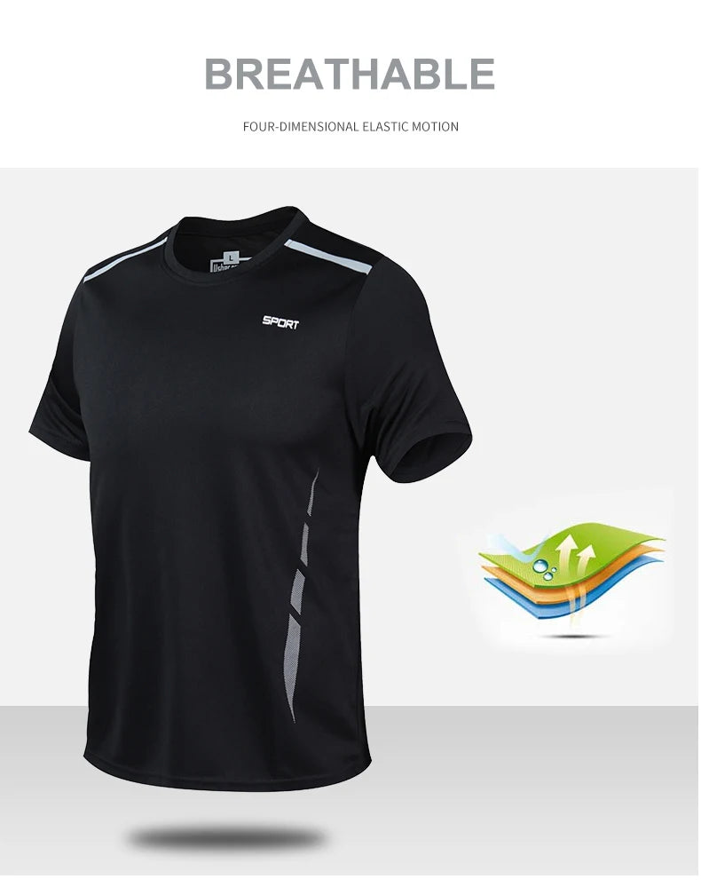 Men’s Quick-Dry Outdoor Sports Set – Breathable T-Shirt & Shorts 2-Piece Suit for Running, Hiking, Fishing & Fitness