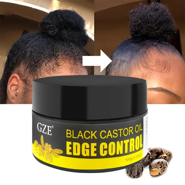 GZE African Black Castor Extra Hold Gel – Braid, Loc & Twist Styling Gel with Coconut Oil for Frizz & Edge Control