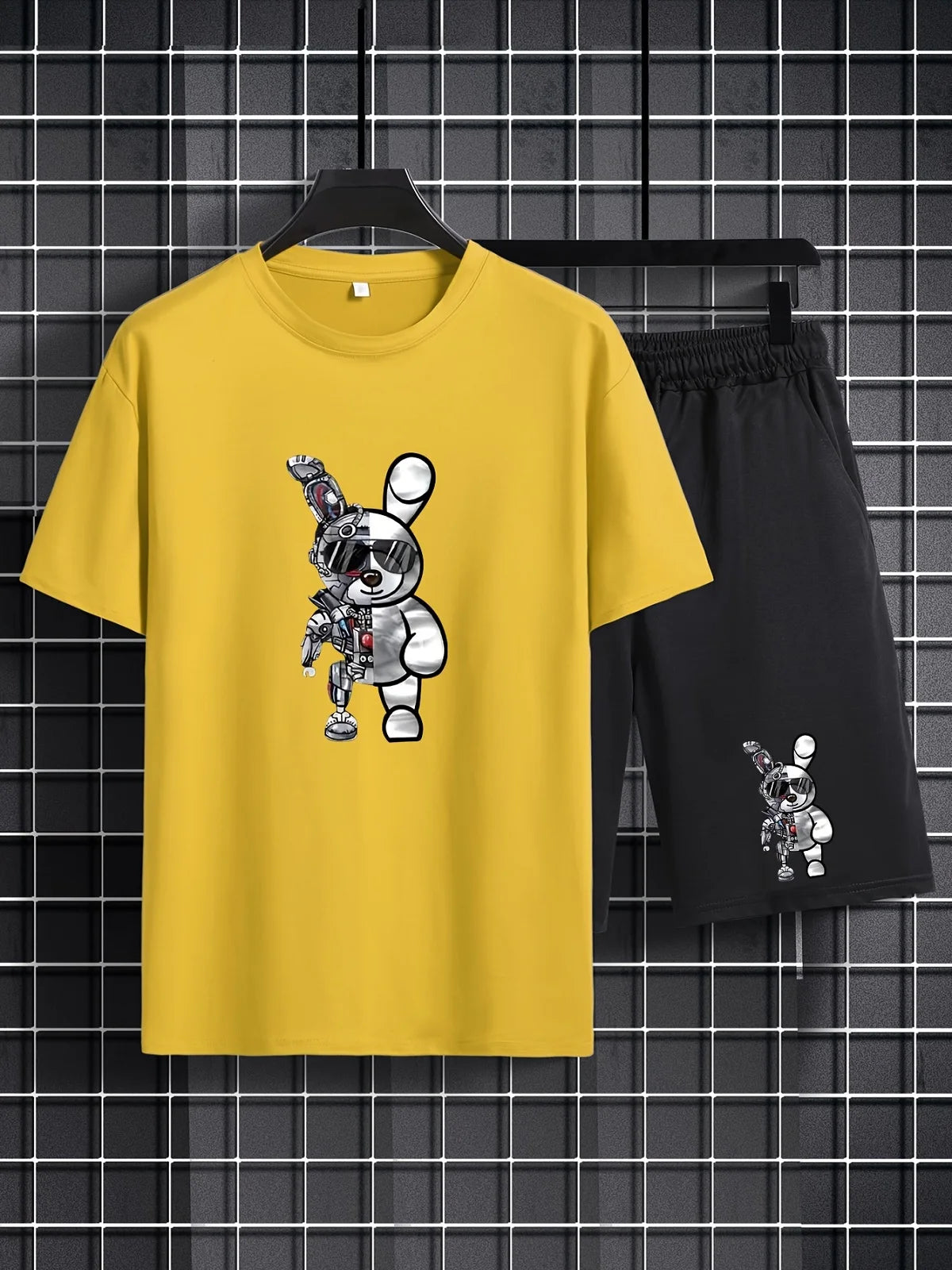 Men’s Harajuku Bear Print Sports Set