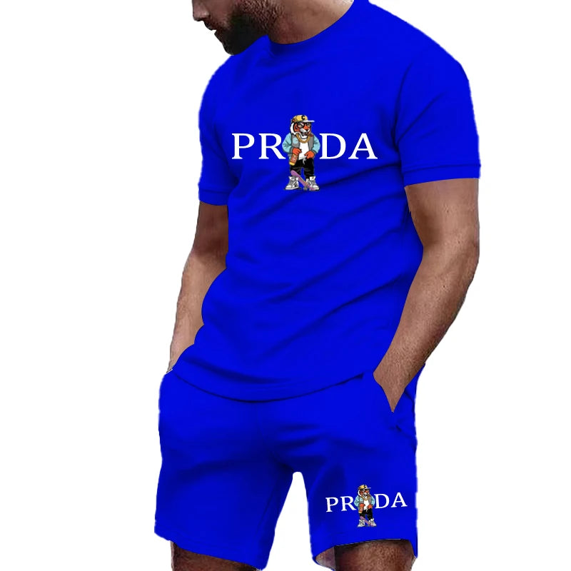 Men's Stylish Summer Sports Set – Breathable O-Neck T-Shirt & Shorts Outfit