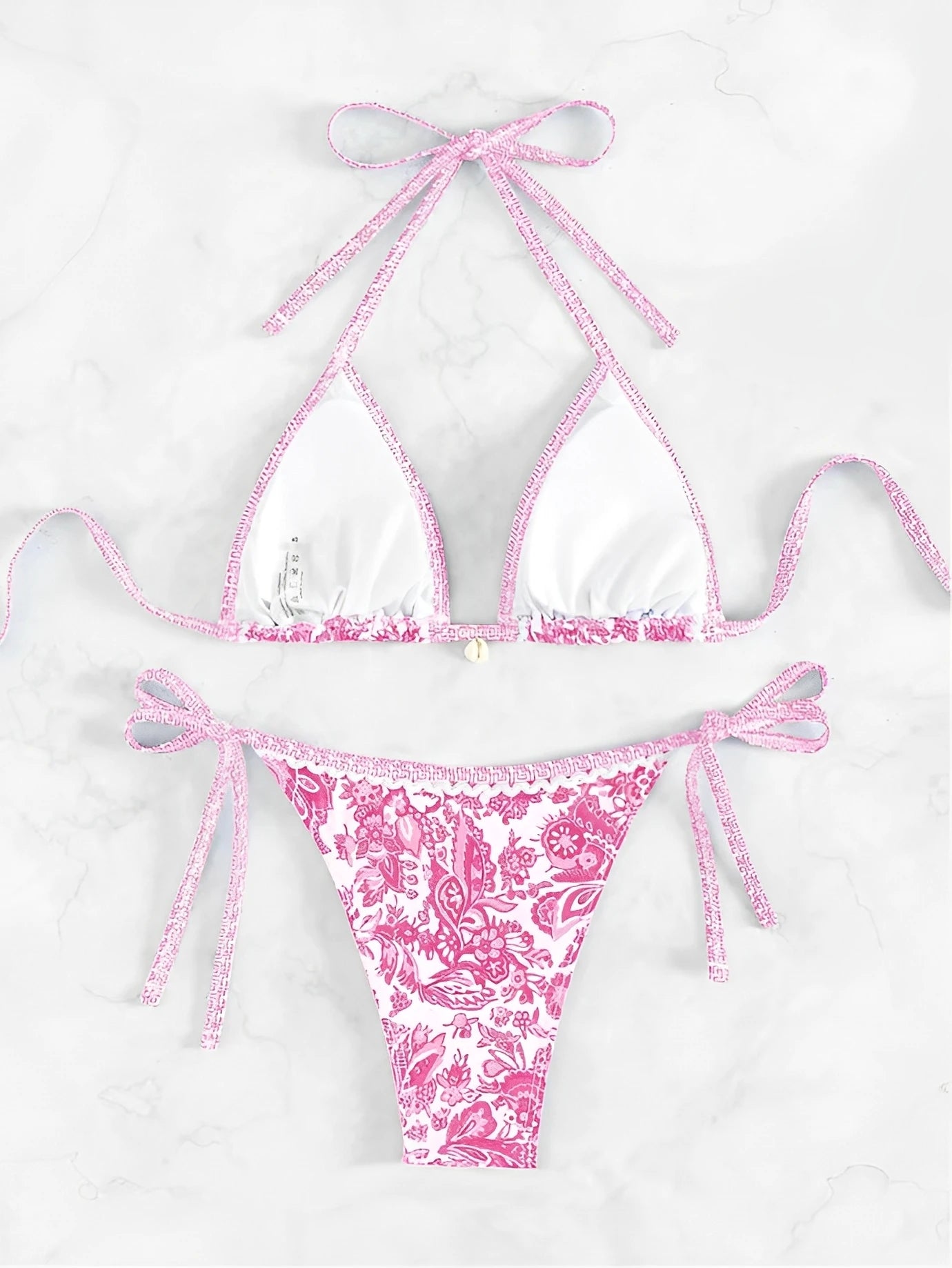 2025 Triangle String Bikini Set – Halter Two-Piece Swimsuit for Women