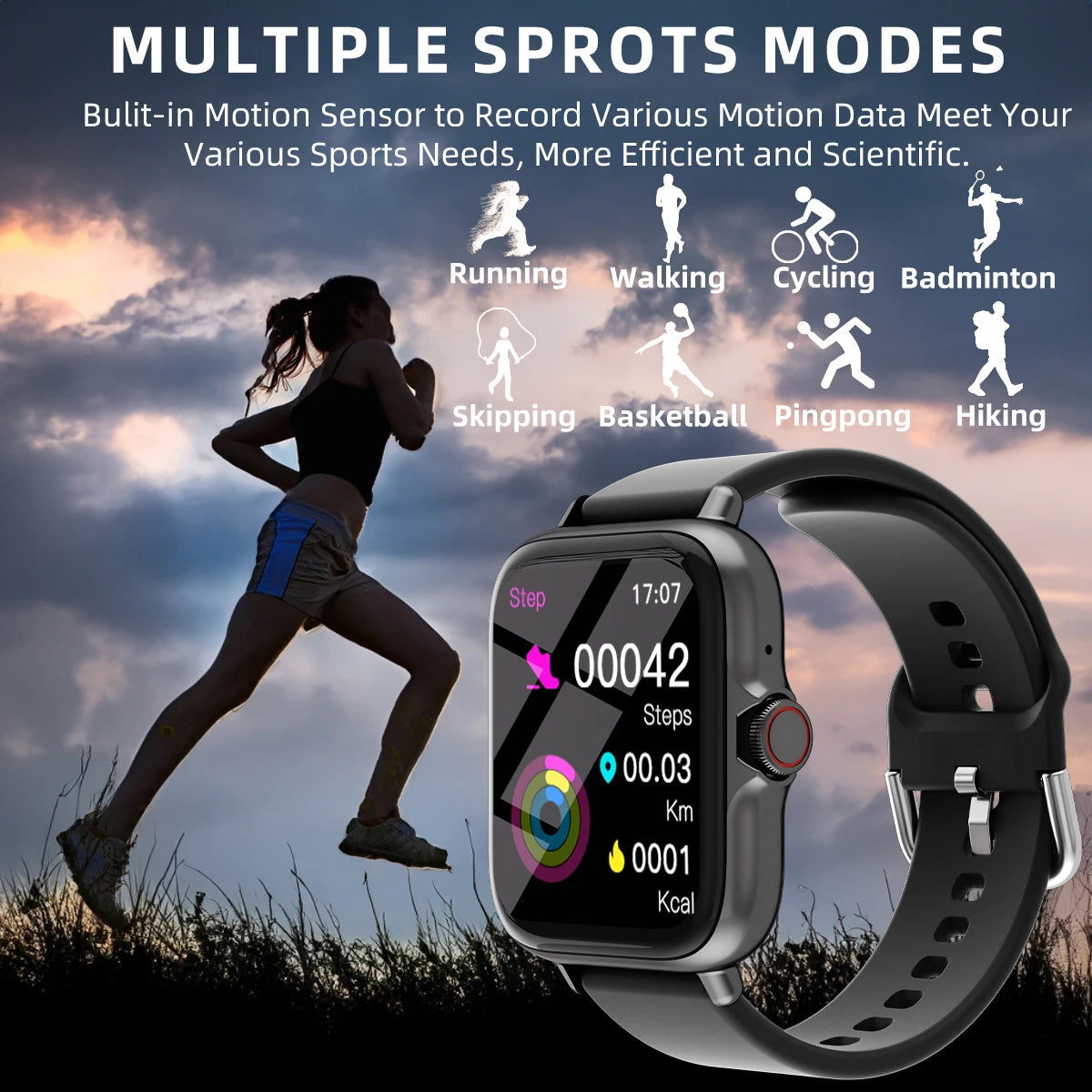 1.83'' Sports Smart Watch For iPhone / Android