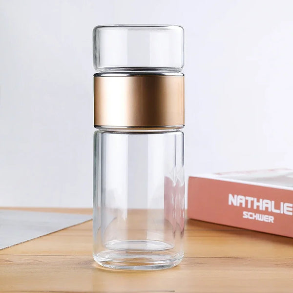 350ml Double-Wall Glass Tea Infuser Bottle