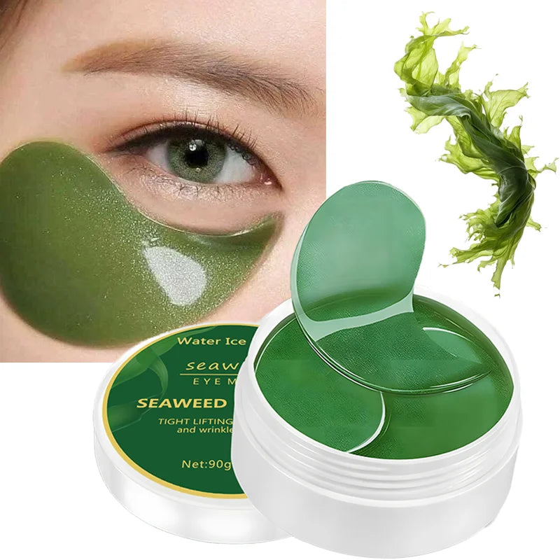 60pcs Seaweed & Hyaluronic Acid Eye Mask – Collagen Eye Patches for Dark Circles & Puffiness