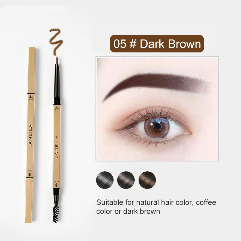 5-Color Waterproof Matte Eyebrow Pen – Dual-Ended Long-Lasting Brow Pencil with Brush