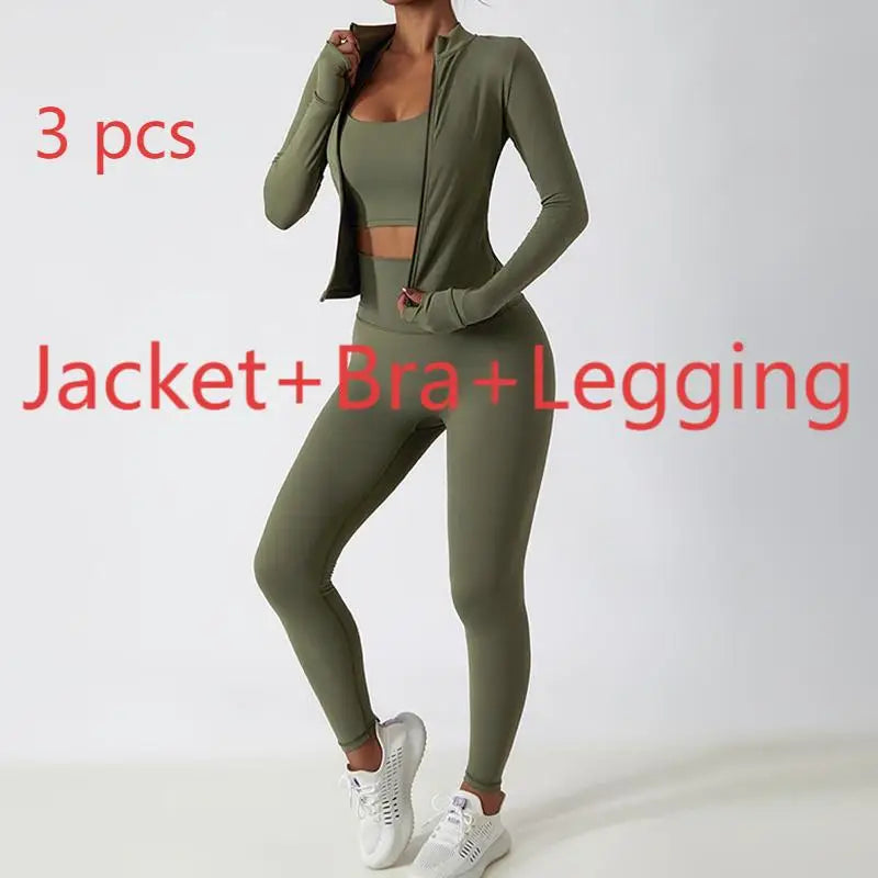 2/3PCS Women’s Yoga & Fitness Set – High-Waist Breathable Workout Tracksuit