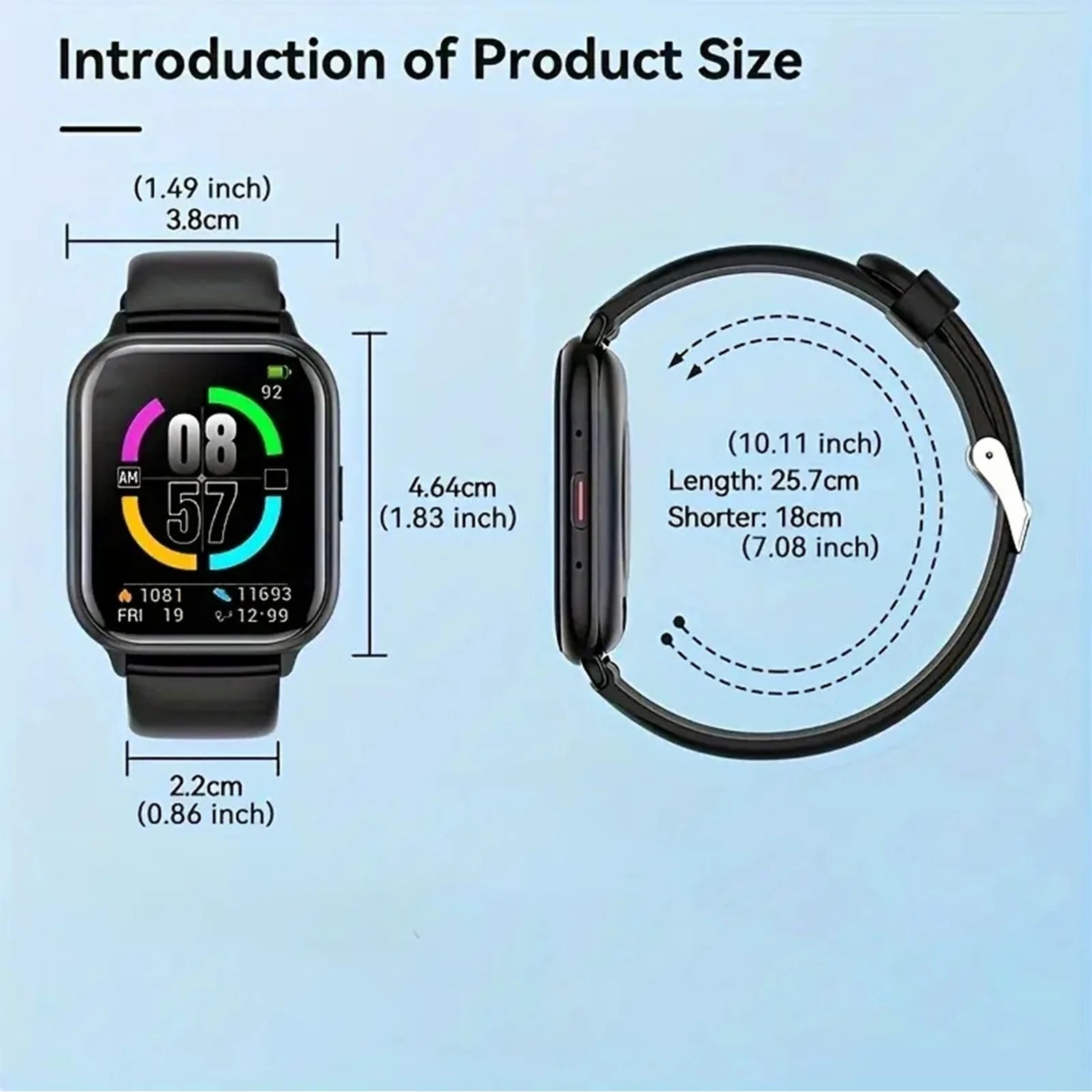 Smart Fitness Watch with Wireless Calling