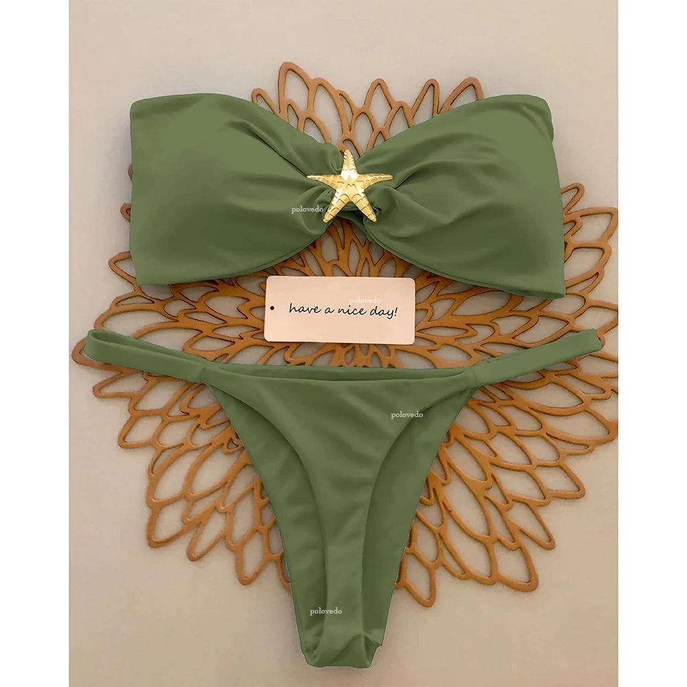 2025 Push-Up Micro Bikini Set – Sexy Bandeau Brazilian Swimwear for Women