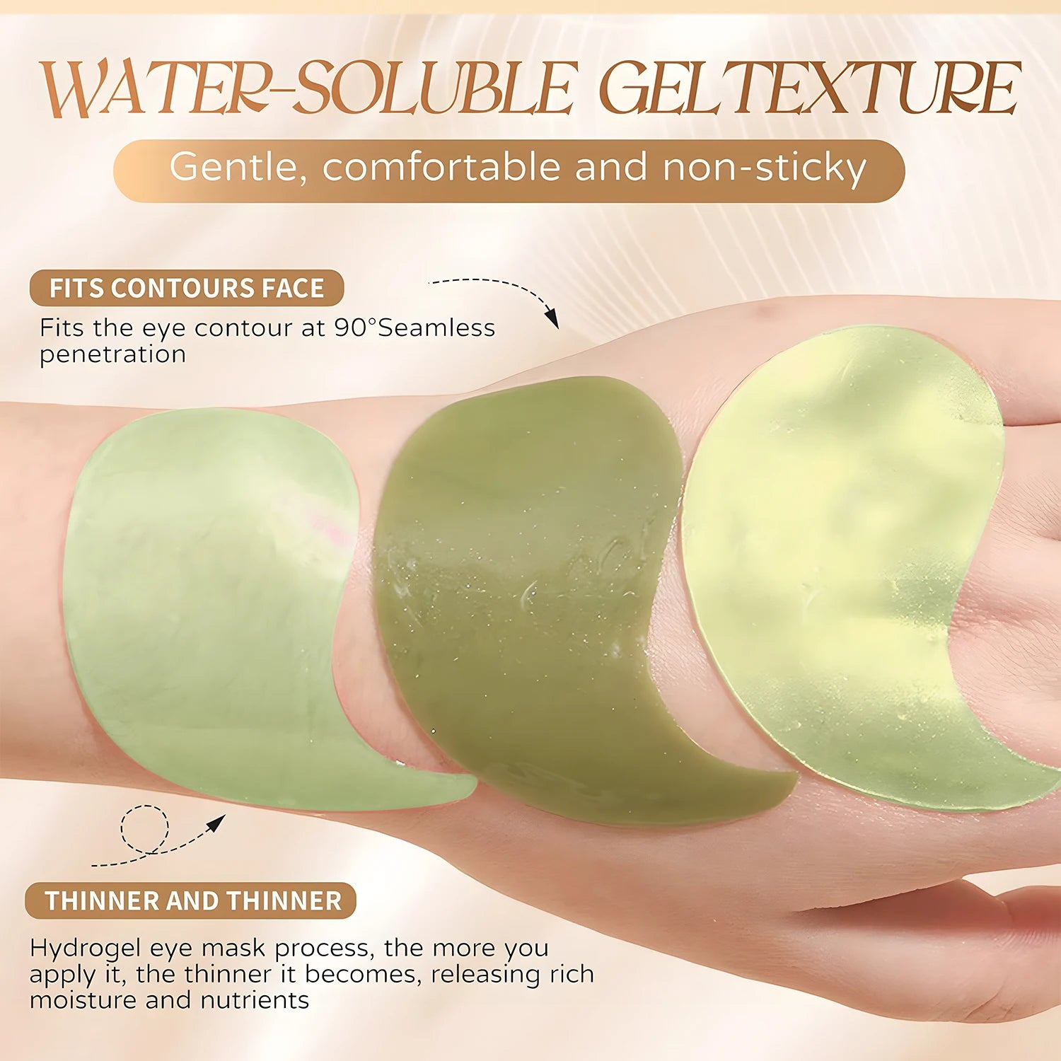 60pcs Seaweed & Hyaluronic Acid Eye Mask – Collagen Eye Patches for Dark Circles & Puffiness