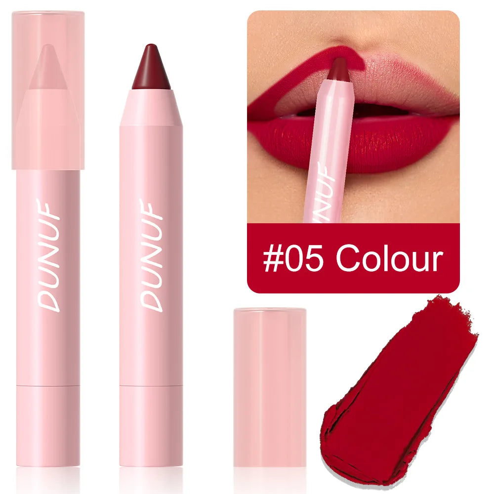 Matte Velvet Lipstick Pencil – Waterproof Lip Contour & Tint Lipliner Pen (18 Colors)