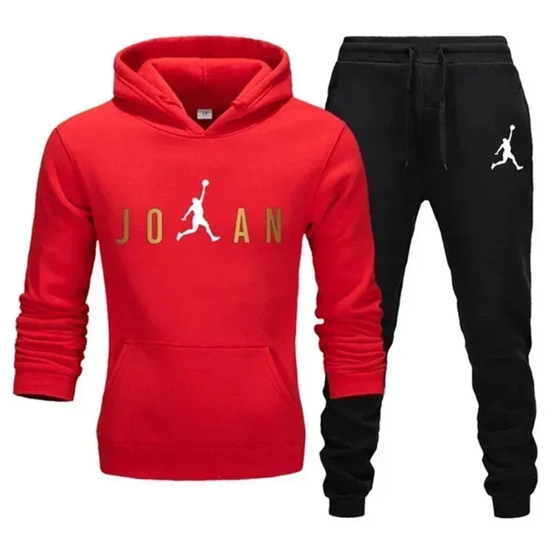 Men's Tracksuit 2-Piece Set – Hooded Sweatshirt & Jogger Pants