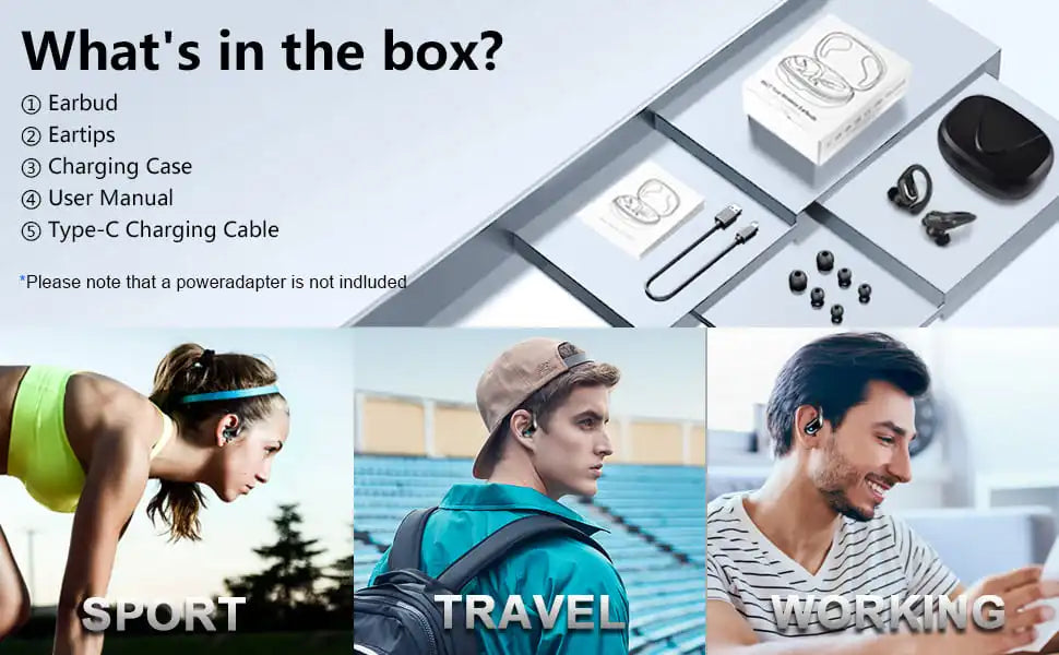 75Hrs Bluetooth 5.3 Wireless Earphones – IP7 Waterproof Sports Headphones with Deep Bass & ENC Noise Cancelling Mic