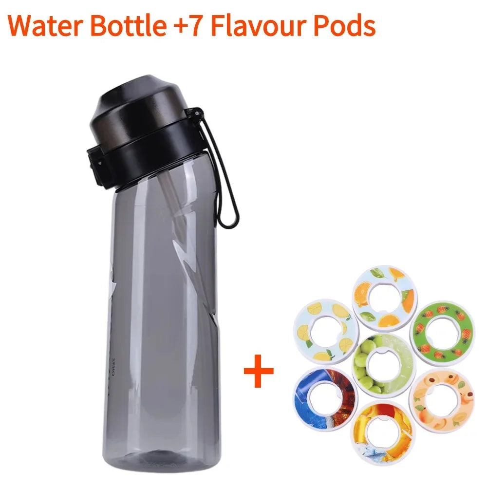 650ml Flavored Water Bottle with 7 Pods – Frosted Black