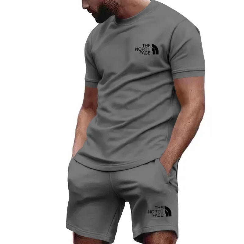 Men’s Summer Quick-Dry Sportswear Set – 2-Piece Fitness T-Shirt & Shorts Outfit