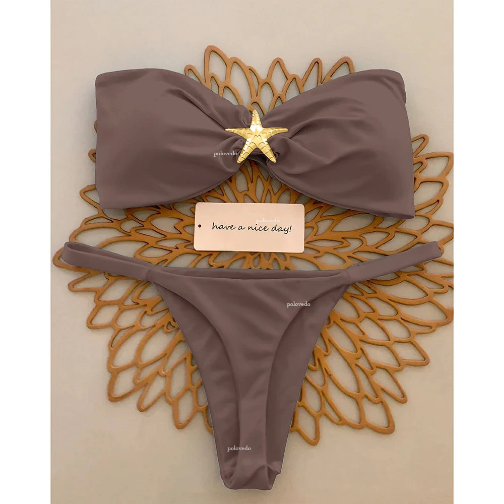 2025 Push-Up Micro Bikini Set – Sexy Bandeau Brazilian Swimwear for Women