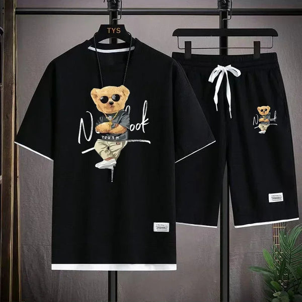 Men’s Harajuku Bear Print Sports Set