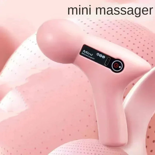 Mini LCD Massage Gun – 6 Heads Portable Muscle Massager for Neck, Foot & Full Body Relief