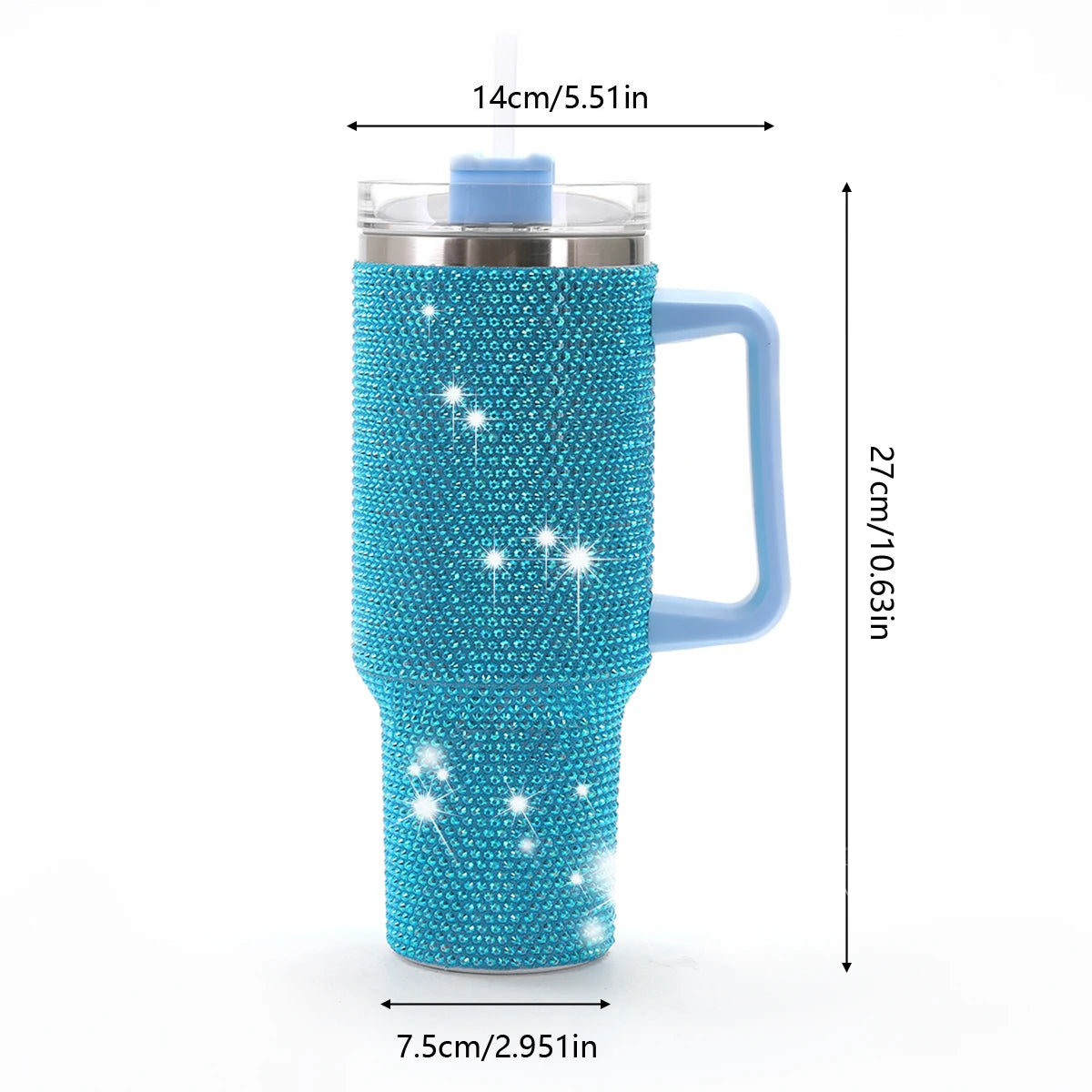40oz Sparkling Studded Insulated Tumbler with Lid