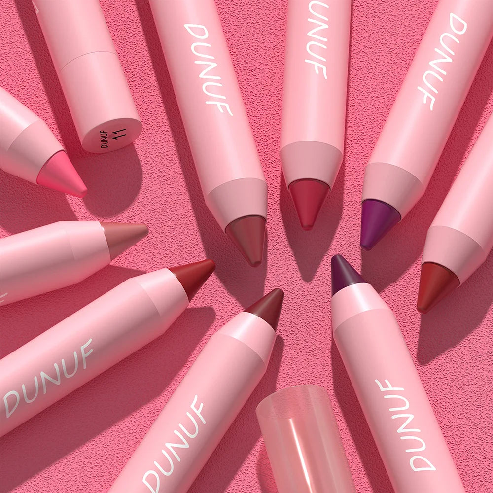 Matte Velvet Lipstick Pencil – Waterproof Lip Contour & Tint Lipliner Pen (18 Colors)