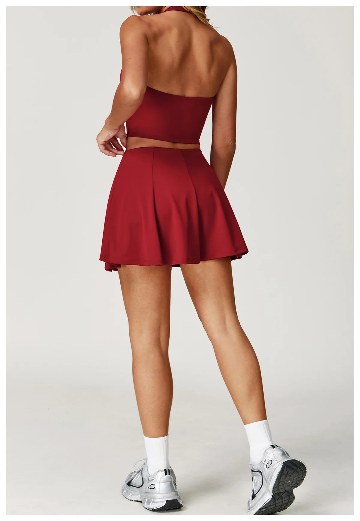 2025 2PCS Women's Active Set – Sports Bra & High-Waist Bottom Skirt