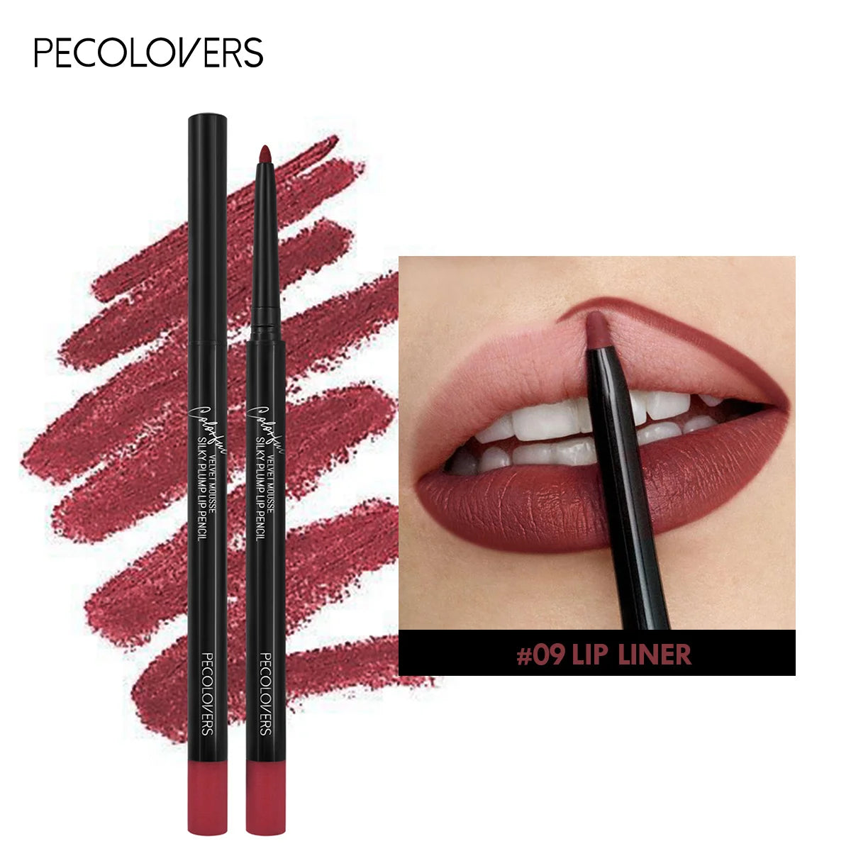 Waterproof Matte Lipliner Pencil – Long-Lasting Red Tint Lipstick & Moisturizing Lip Contour