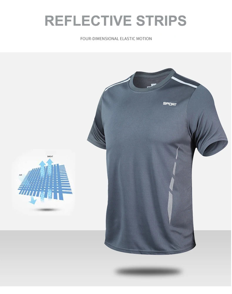 Men’s Quick-Dry Outdoor Sports Set – Breathable T-Shirt & Shorts 2-Piece Suit for Running, Hiking, Fishing & Fitness