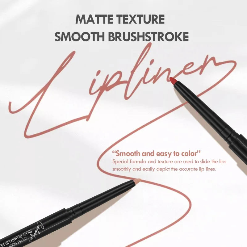 Waterproof Matte Lipliner Pencil – Long-Lasting Red Tint Lipstick & Moisturizing Lip Contour