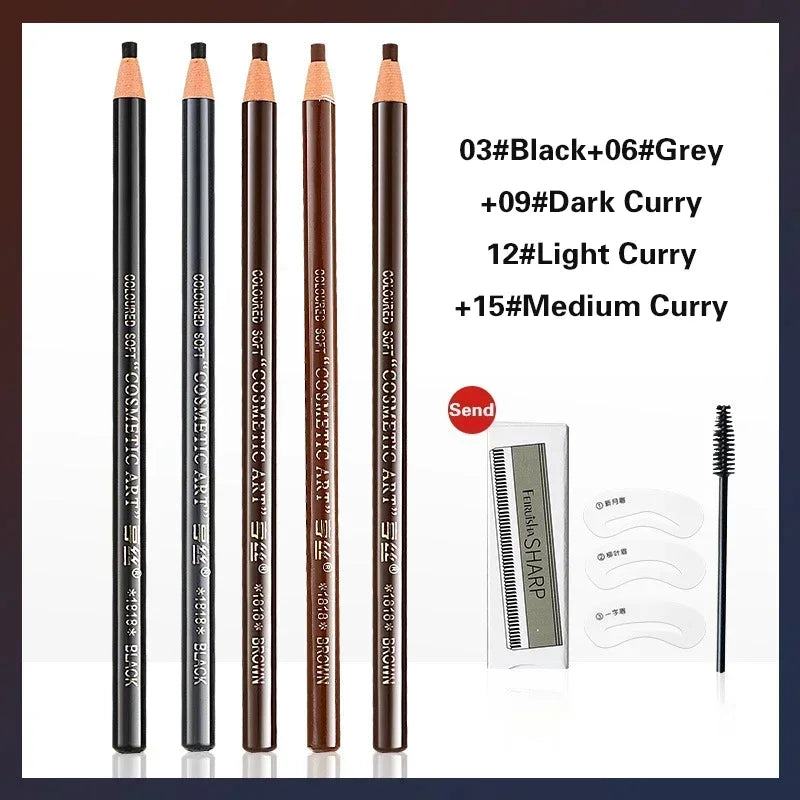 5PCS Microblading Eyebrow Tattoo Pencil Set – Waterproof Tint & Definition Pen