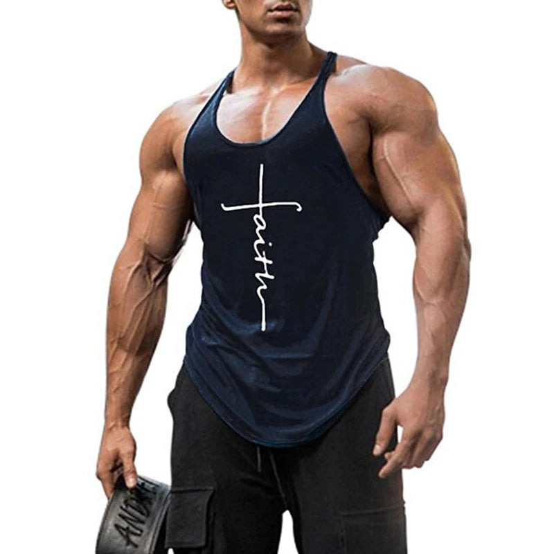 2025 Men’s Bodybuilding Tank Top – Cotton Sleeveless Gym Singlet (Copy)
