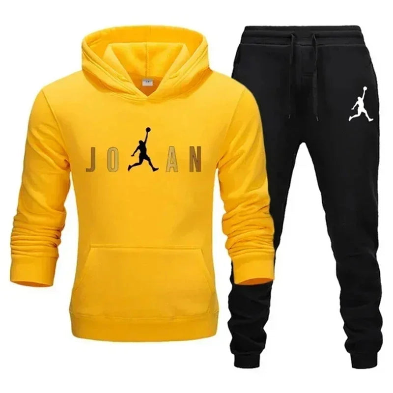 Men's Tracksuit 2-Piece Set – Hooded Sweatshirt & Jogger Pants