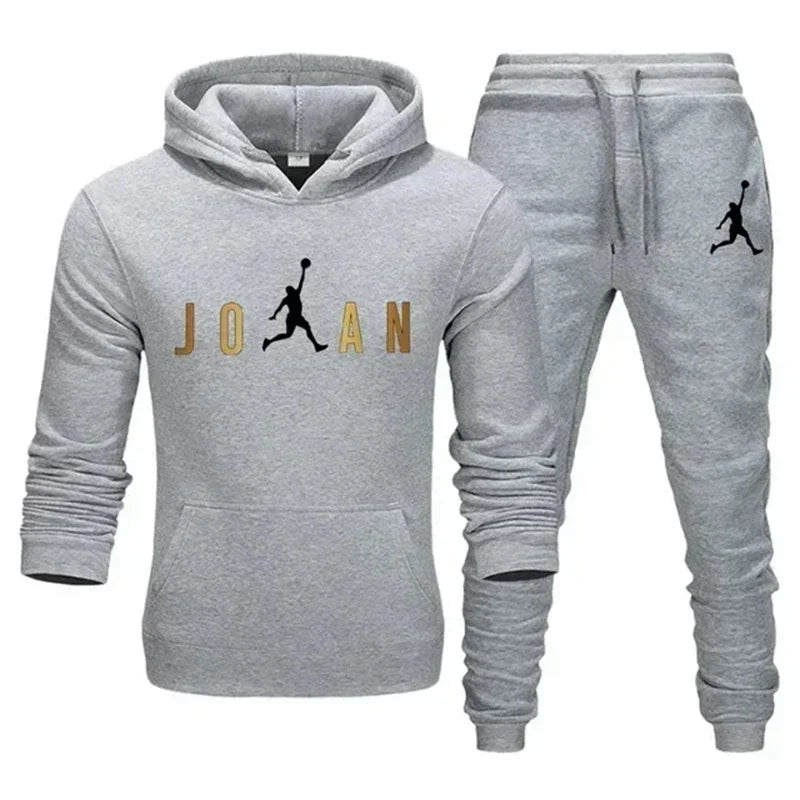Men's Tracksuit 2-Piece Set – Hooded Sweatshirt & Jogger Pants