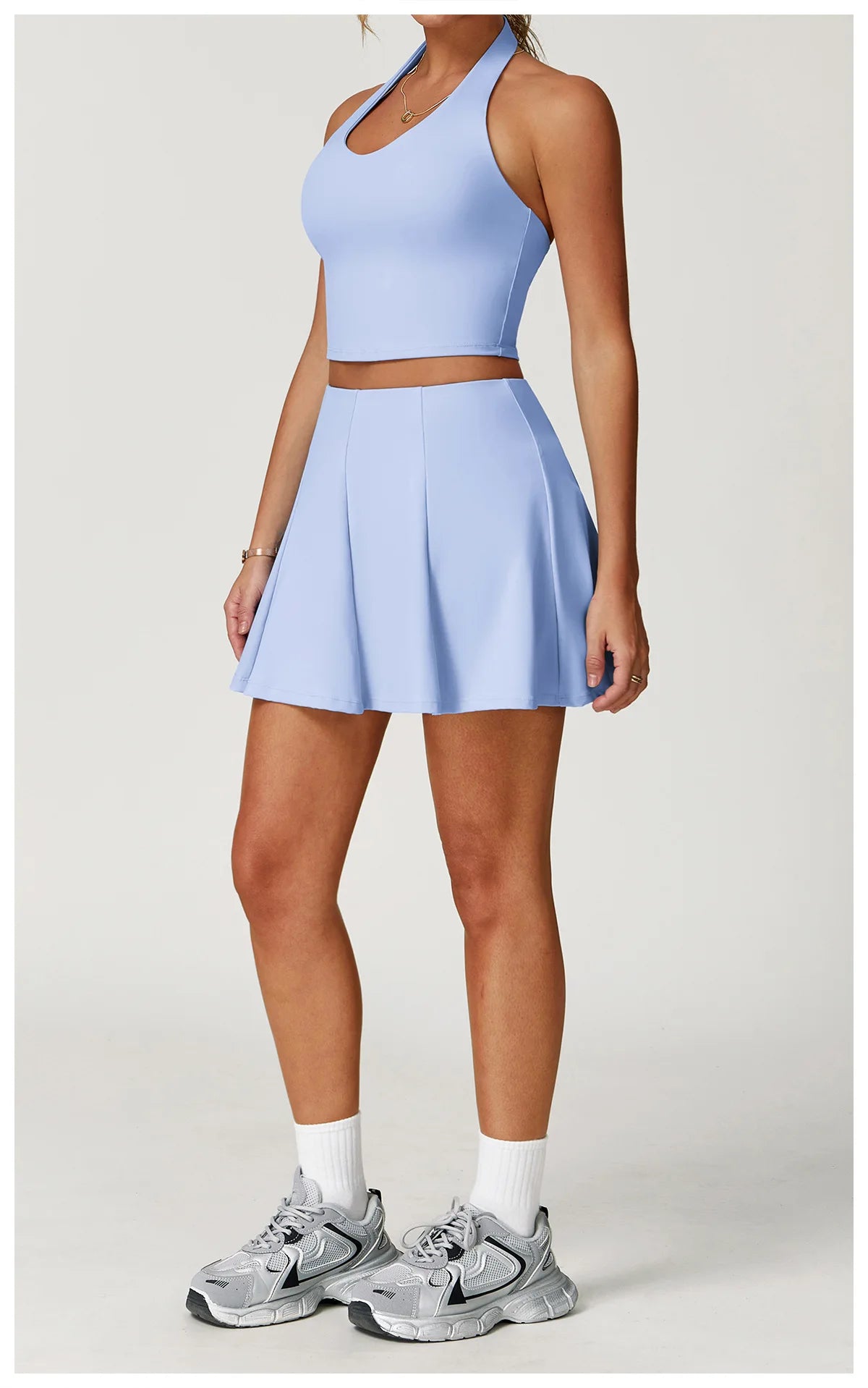 2025 2PCS Women's Active Set – Sports Bra & High-Waist Bottom Skirt