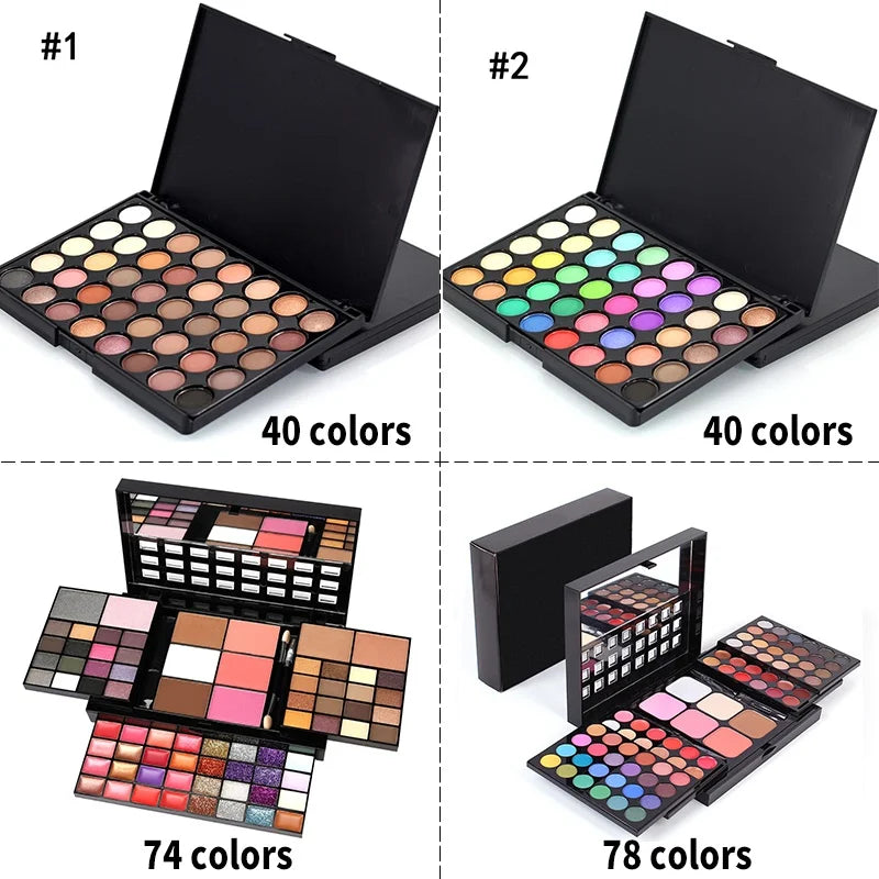 VERONNI Glitter & Matte Eyeshadow Palette – Waterproof, Long-Lasting Pressed Powder Makeup Kit