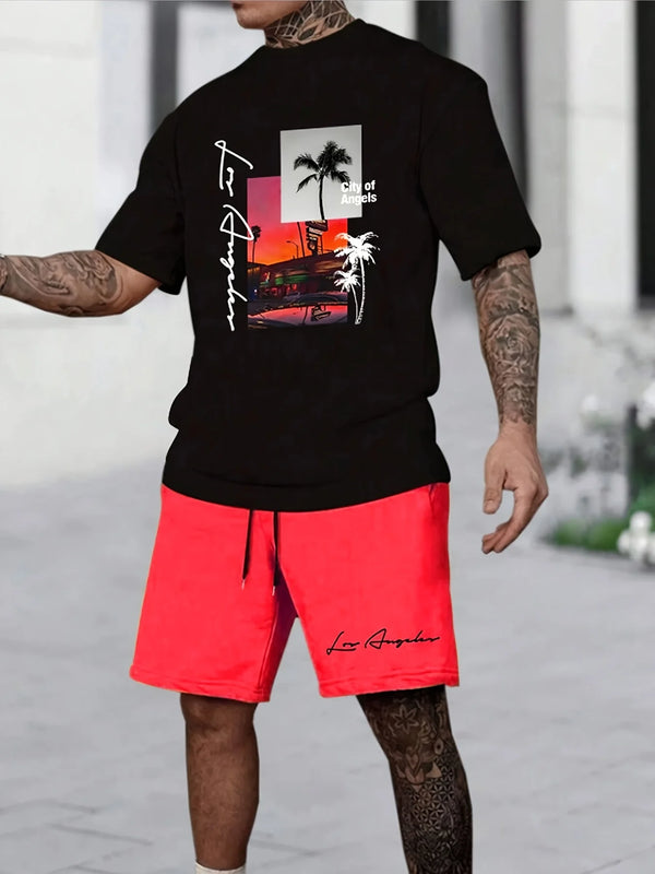 2025 Men’s Summer Set – 3D Printed T-Shirt & Beach Casual Shorts
