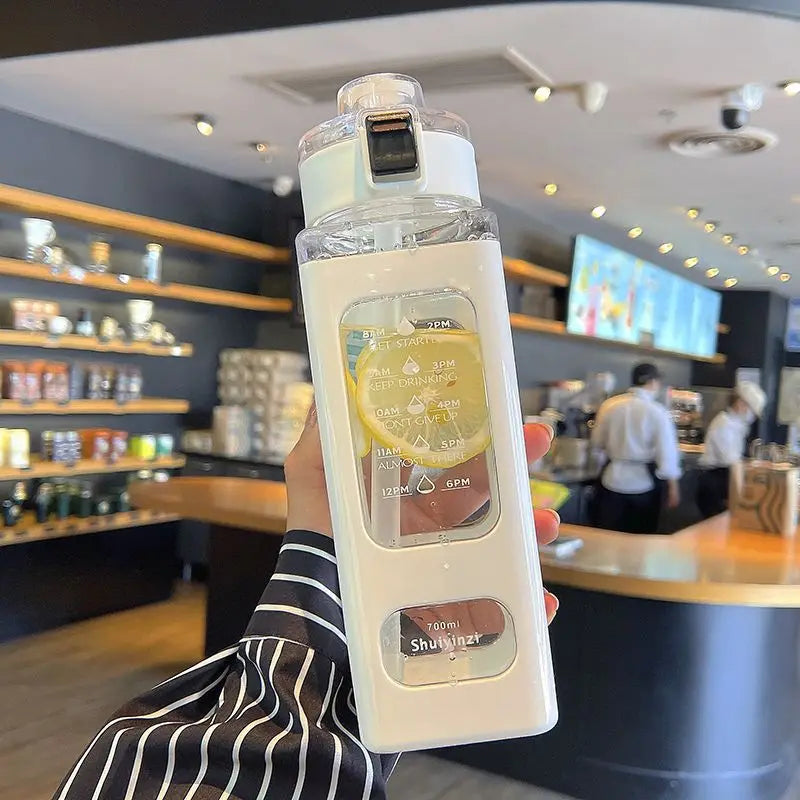 White Water Bottle with Time Marker