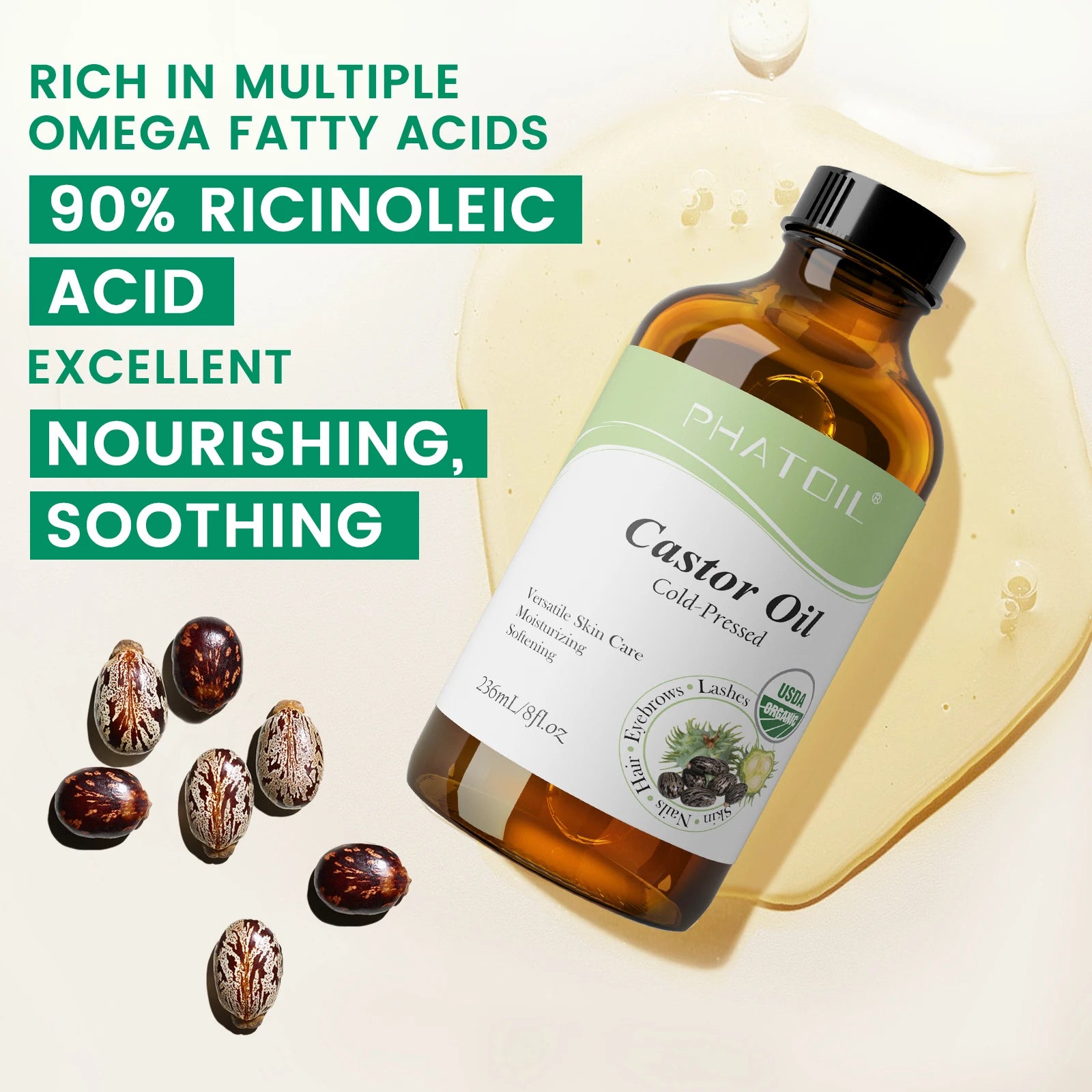 PHATOIL Organic Castor Oil (236ml/118ml)