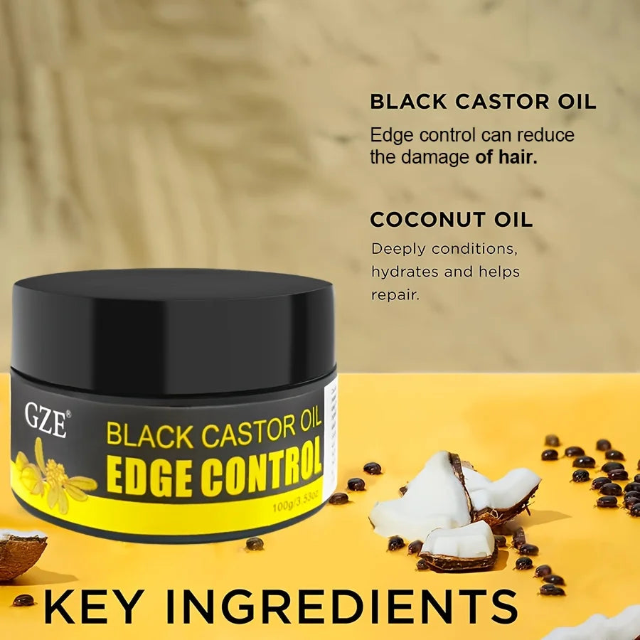 GZE African Black Castor Extra Hold Gel – Braid, Loc & Twist Styling Gel with Coconut Oil for Frizz & Edge Control
