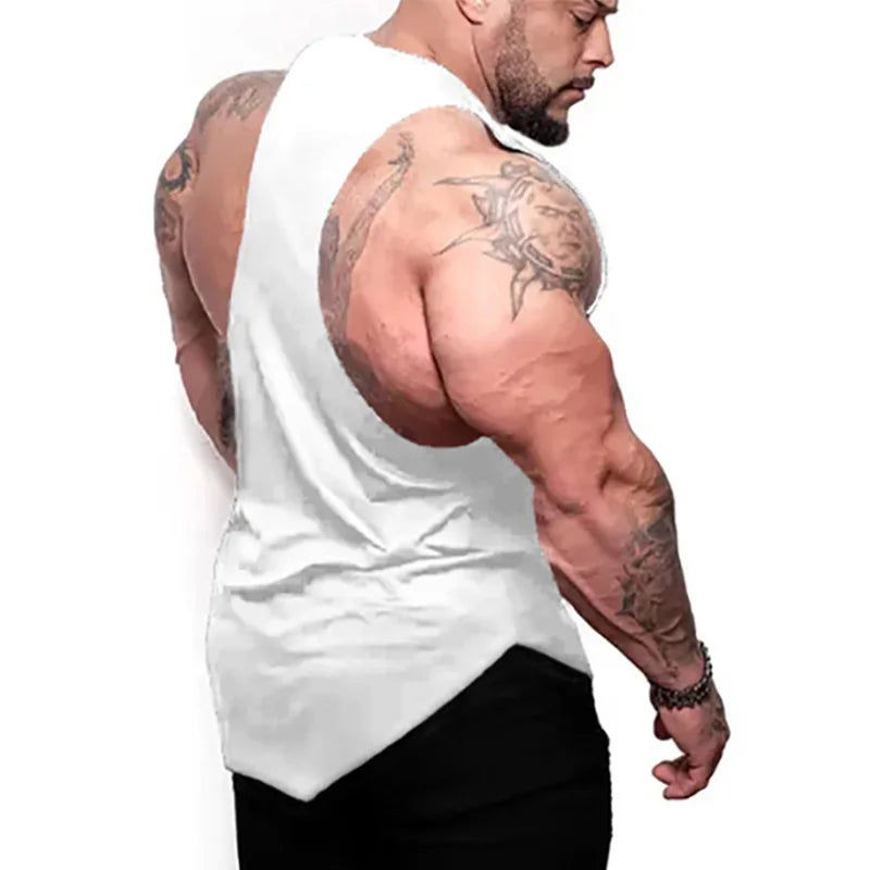 Men’s Bat Print Gym Tank – Sleeveless Cotton Fitness Top